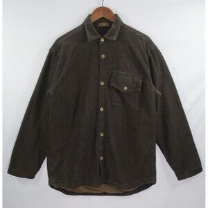 Cp Shades Men's Brown Heavyweight Button Down Shirt Size Large Cotton Lined